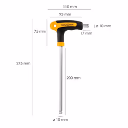 Clé Allen Avec Poignée Boule Forme T 10,0 mm. avec cintre