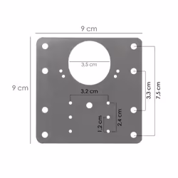 Plaques de réparation de charnière de bol 9x9 cm. 1 pièce