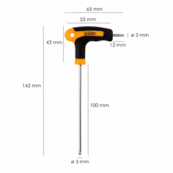 Clé Allen Avec Poignée Boule Forme T 3.0 mm. avec cintre