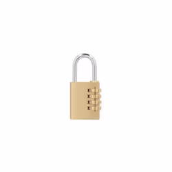 Cadenas à combinaison en laiton. - Mesures : Corps : 38 mm./Anneau de fermeture : Ø 5,95 mm./Hauteur du fermoir : 32 mm. - Ou ...