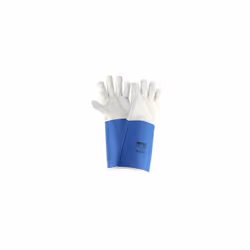 Gant long en croûte de cuir - Taille 9/10. - Mesure : 40 cm. - Ces gants ont une protection de l'avant-bras de 20 cm. - Doubl ...