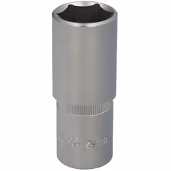Llave vaso 1/2" hexagonal larga - Medida: 24 mm. - Perfil interno de 6 caras. - Fabricada en acero al Cromo Vanadio, aportánd ...