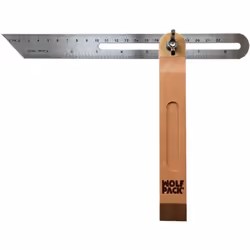 Escuadra Medidora Biselada Con Escala - Mango realizado en manguera. - Regla realizada en metal. - Longitud de la regla: 22 c ...