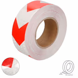 Cinta Adhesiva Reflectante Blanca / Roja - Tamaño: 50 mm. x 33 metros. - Grosor: 0,037mm - Equipada con un prisma de panal he ...