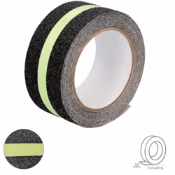 Cinta Antideslizante Fluorescente - Longitud x ancho: 50 mm x 5 metros. - Grosor: 0.8 mm. - La superficie de la cinta antides ...