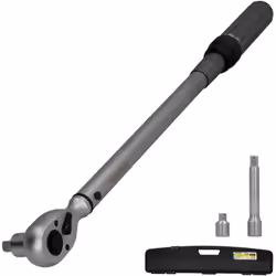 Set Llave Dinamometrica 1/2" - Longitud llave: 52 cm. - Cuadradillo de 1/2" con bola de fijación de los vasos. - Cuenta con u ...