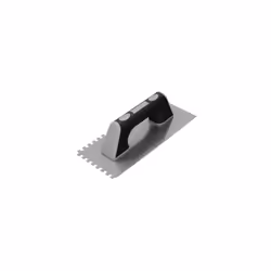 Peigne en acier avec manche en polypropylène - Dimensions : 280 x 120 mm. - Taille des dents 8 x 8 mm. - Manche en polypropyl ...