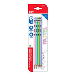 4 Crayons à papier HB embout gomme MP Pastel