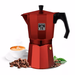 Mokclassic 600 Red Cafetière italienne rouge en aluminium avec capacité pour remplir jusqu’à 6 tasses de café. Convient à tou ...