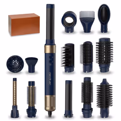 Cecotec Bamba CeramicCare 14in1 AirGlam Blue, Multistyler, À chaleur, Bleu, Crochet de suspension, 1400 W, Secteur