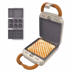 Trois plaques interchangeables : utilisez les différentes plaques (sandwichs, gaufres ou beignets) et obtenez chaque jour un  ...