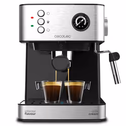 Cecotec Power Espresso 20 Profesional, Machine à expresso, 1,5 L, Café moulu, 850 W, Noir, Acier inoxydable
