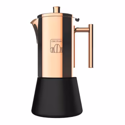 Cecotec Moking 600, Cafetière à moka, 0,3 L, Noir, Or, Acier inoxydable, 6 tasses, Acier inoxydable