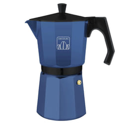 Cumbia Mokclassic 900 Blue Cafetière italienne en aluminium avec capacité de remplissage de 9 tasses de café