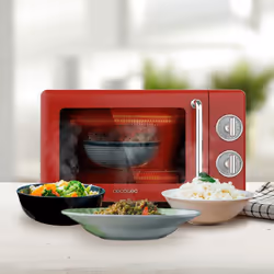 Cecotec 01710 micro-onde Comptoir Micro-ondes grill 20 L 700 W Rouge, Acier inoxydable