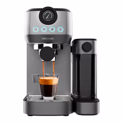 Cecotec Power Espresso 20 Steel Pro Latte, Machine à expresso, 1,3 L, 1350 W, Noir, Argent