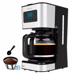Cecotec 01999, Machine à café filtre, 1,5 L, Café moulu, 950 W, Acier inoxydable