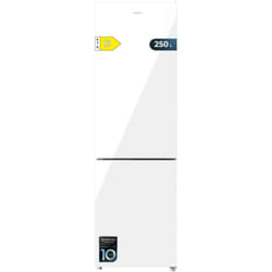 Cecotec - Combi Fridge Bolero CoolMarket Combi 250 White Glass d. Compressor Inverter Plus, Glass White 180X55Cm, 250L, No Frost, Class d, Multi Air