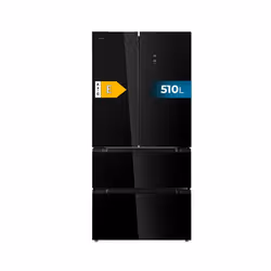 Cecotec Bolero CoolMarket FD 510 Glass E, Pose libre, Porte française, Noir, Tactile, Sur la porte, 510 L