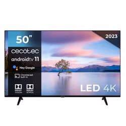 Cecotec 02561, 127 cm (50"), 3840 x 2160 pixels, 4K Ultra HD, LED, Smart TV, Noir