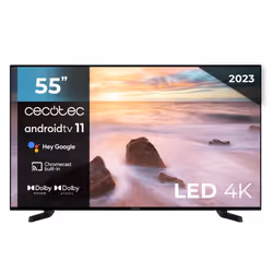 Cecotec 02594, 139,7 cm (55"), 3840 x 2160 pixels, 4K Ultra HD, LED, Smart TV, Noir