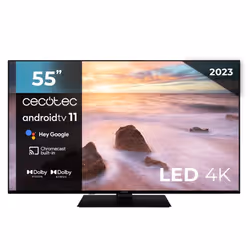 Cecotec 02600, 139,7 cm (55"), 3840 x 2160 pixels, 4K Ultra HD, LED, Smart TV, Noir