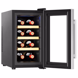 Cecotec 02708 refroidisseur à vin Refroidisseur de vin thermoélectrique Pose libre Acier inoxydable 8 bouteille(s)