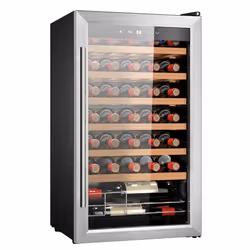 Cecotec 02716, Refroidisseur de vin compresseur, Pose libre, 34 bouteille(s), G, Lumière intérieure, Noir, Argent, Transparen ...