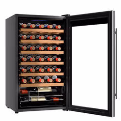 Cecotec 02716 refroidisseur à vin Refroidisseur de vin compresseur Pose libre Noir, Argent, Transparent 34 bouteille(s)