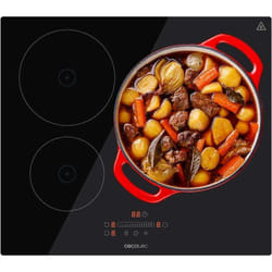 Cecotec - Table de cuisson à induction de Induction 3 Ring Bolero Squad i 3001. Puissance maximale 7400W en 9 niveaux, indicateur de lumière,