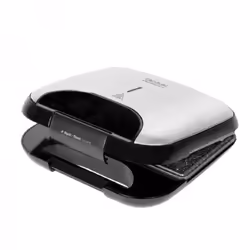 Appareil à sandwichs avec capacité pour 2 sandwichs. Finitions en acier inoxydable. Surface plancha-gril pour un toast unifor ...