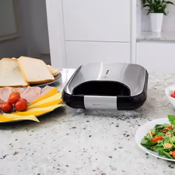 Cecotec Rock´n Toast Fifty-Fifty gaufrier et appareil à croque-monsieur 750 W Noir, Argent