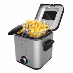 Cecotec 03102, Friteuse, 1,5 L, 190 °C, Unique, Acier inoxydable, Rotatif
