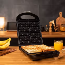 Cecotec 03200 moule à gauffres 4 gauffre(s) 1500 W Noir, Acier inoxydable