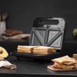 Cecotec 03203 gaufrier et appareil à croque-monsieur 800 W Noir, Acier inoxydable