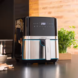 Cecotec 03315 friteuse Unique 5,5 L Autonome 1700 W Friteuse d’air chaud Noir, Acier inoxydable
