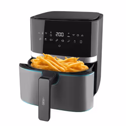 Cecotec 03318 friteuse Unique 5,5 L Autonome 1700 W Friteuse d’air chaud Noir, Acier inoxydable