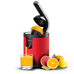 Cecotec Xqueeze RetroJuice 600 Centrifugeuse lente 600 W Noir, Rouge, Acier inoxydable