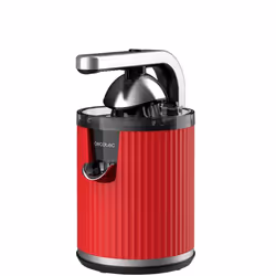 Cecotec Xqueeze RetroJuice 600 Centrifugeuse lente 600 W Noir, Rouge, Acier inoxydable