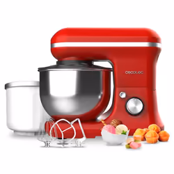 Cecotec Cecomixer Merengue 5L 1200, Robot mixer, Rouge, Batteur, Pétrisseur, Mélange, Mélange, Whisking, 5 L, Rotatif, 1200 W