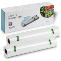 Rouleaux Gaufrés Set de 2 Rouleaux Grands 28 x 600 cm. Convient pour la cuisson à basse température, Surface gaufrée, Sans bpa. Des tailles de sacs