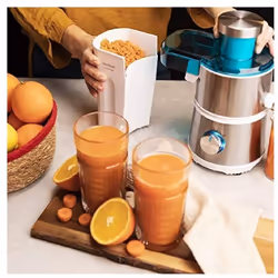 Centrifugeuse pour extraire le jus des fruits et légumes avec une puissance maximale de 400 W et 20 000 tr/min de vitesse. Di ...