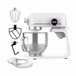 Cecotec Twist&Fusion 4500 Luxury, 5,2 L, Blanc, Batteur, Pétrisseur, Mélange, Mélange, Vitesse, Acier inoxydable, Aluminium