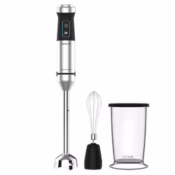 Cecotec Power TitanBlack 1500 XL Cream, Mélangeur par immersion, 0,8 L, Pileur de glace, 1500 W, Noir, Argent