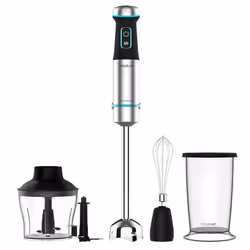 Cecotec Power TitanBlack 1200 XL Cream&Crush, Mélangeur par immersion, 0,8 L, Pileur de glace, 1200 W, Noir, Argent