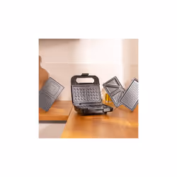 Cecotec 04309 gaufrier et appareil à croque-monsieur 1000 W Noir, Acier satin