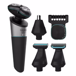 Cecotec Bamba PrecisionCare, Rasoir rotatif, Acier inoxydable, Noir, Gris, Turquoise, Chargement, Énergie, Batterie, Lithium