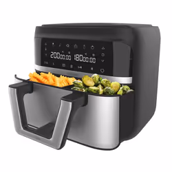 Cecotec Cecofry Dual 9000 Unique 9 L Autonome 2850 W Friteuse d’air chaud Noir, Acier inoxydable