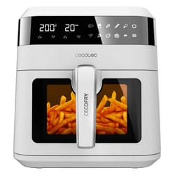 Cecotec Cecofry Experience Window White 6000 Unique 6 L Autonome 1300 W Friteuse d’air chaud Noir, Blanc