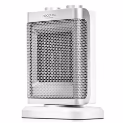 Cecotec 05309, Chauffage de ventilateur électrique, Vitrocéramique, Intérieure, Acier inoxydable, Blanc, 1500 W, 750 W